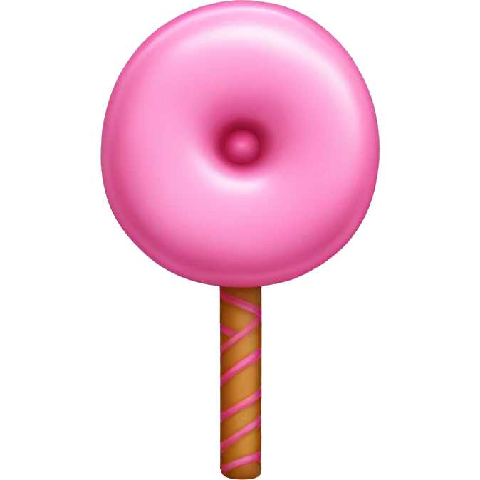 A light pink cane candy, with pink bowknot on it emoji