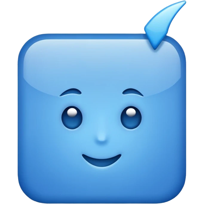 Blue square with a white tick emoji