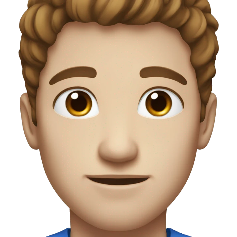 male portrait with brown hair and blue eyes emoji