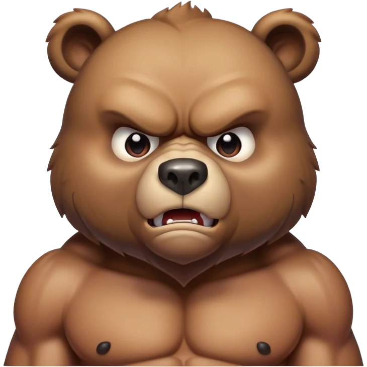 angry looking bear with six pack abs emoji