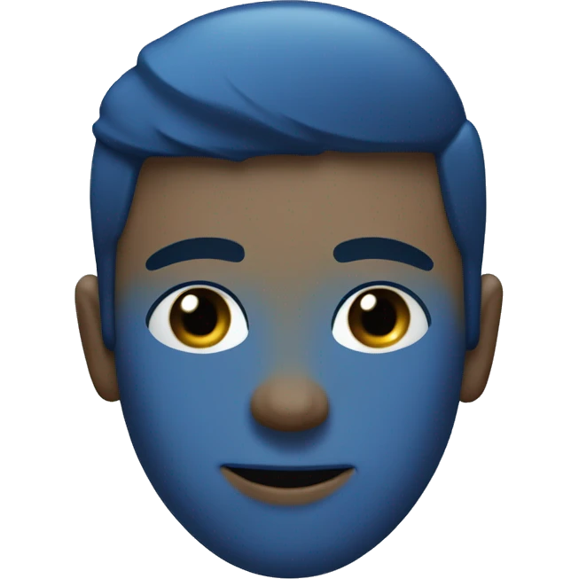 woried teen, blue sports shirt, blue face emoji