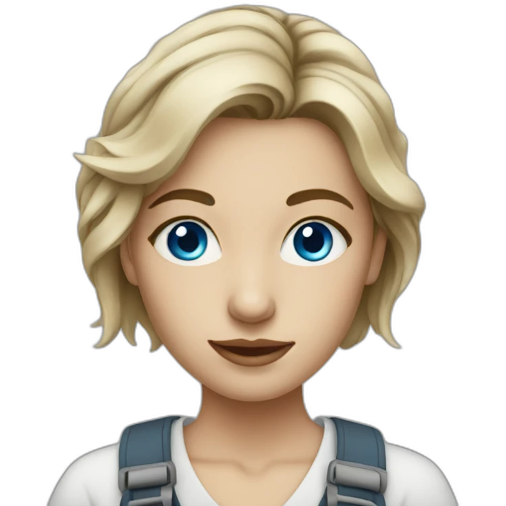 Female painter with blue eyes emoji