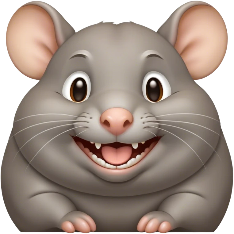 Gray fat rat that’s laughing really hard emoji