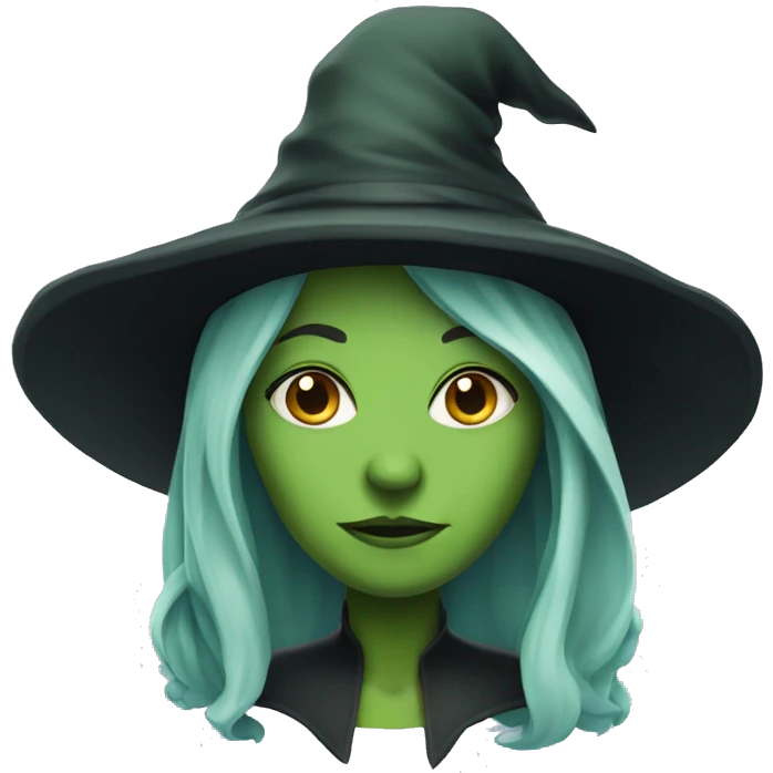 green-skinned witch in hat emoji