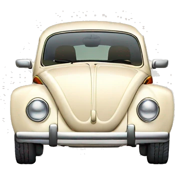 volkswagen beetle in a light cream color emoji