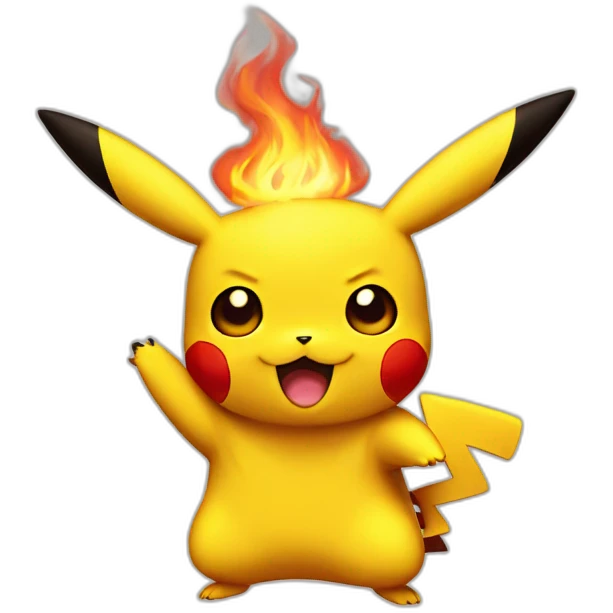 pikachu on fire emoji