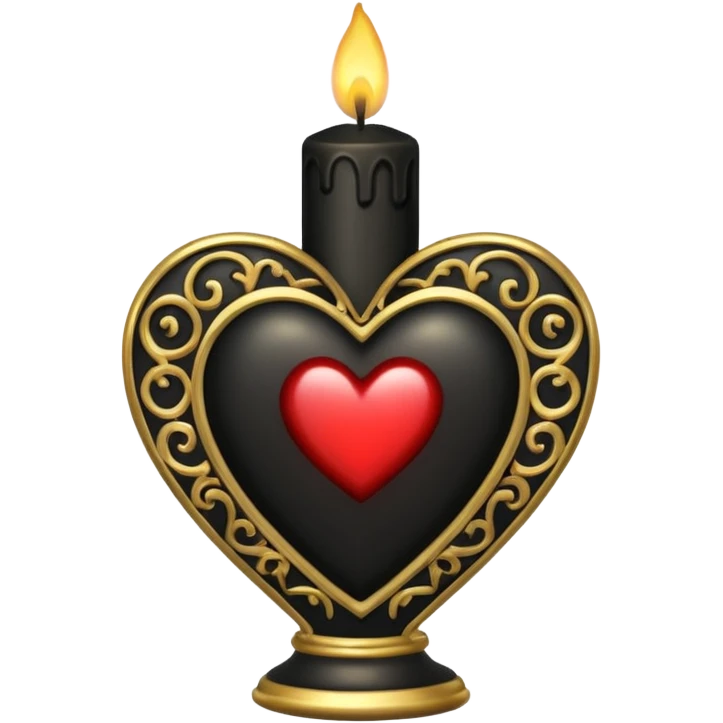 heart with a gothic candle emoji