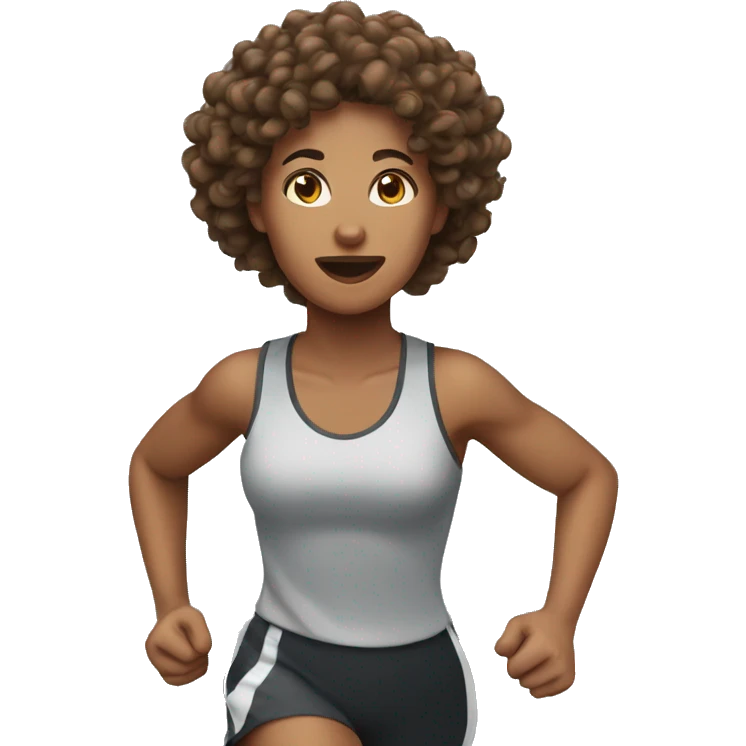 woman running with curly hair emoji