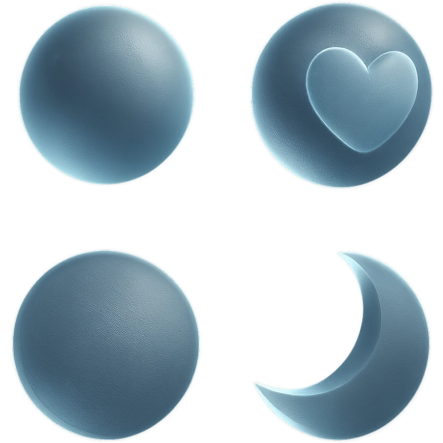 Minimalist Pluto, matte glass style emoji