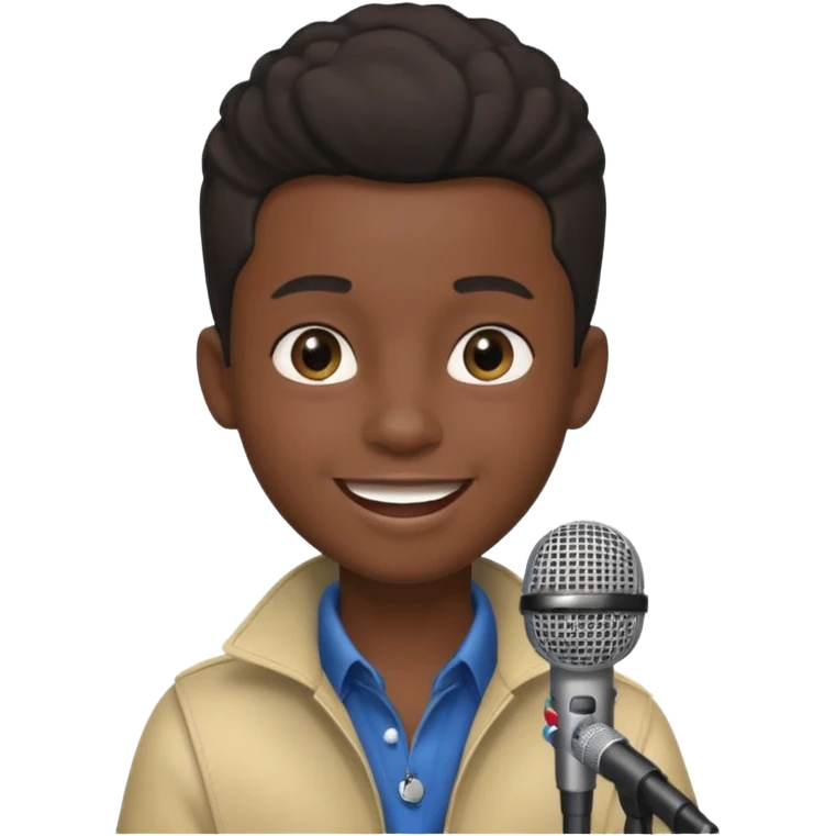 boy singer black person emoji