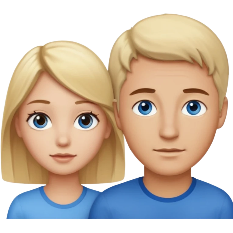 Grounded in Love man with blonde hair and blue eyes and girl with brown hair and brown eyes emoji