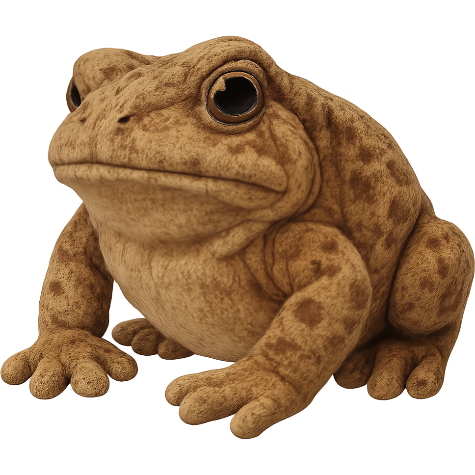 realistic bufo frog doll, plush toy, soft textures, detailed, no background emoji