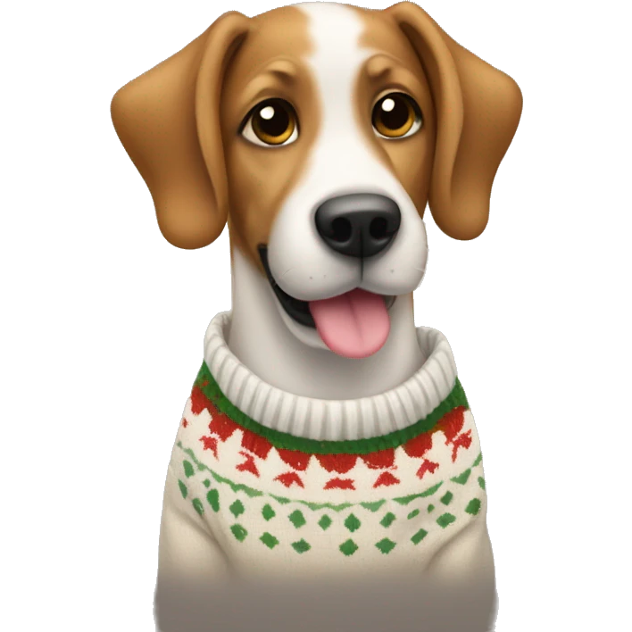 Dog in Christmas sweater emoji