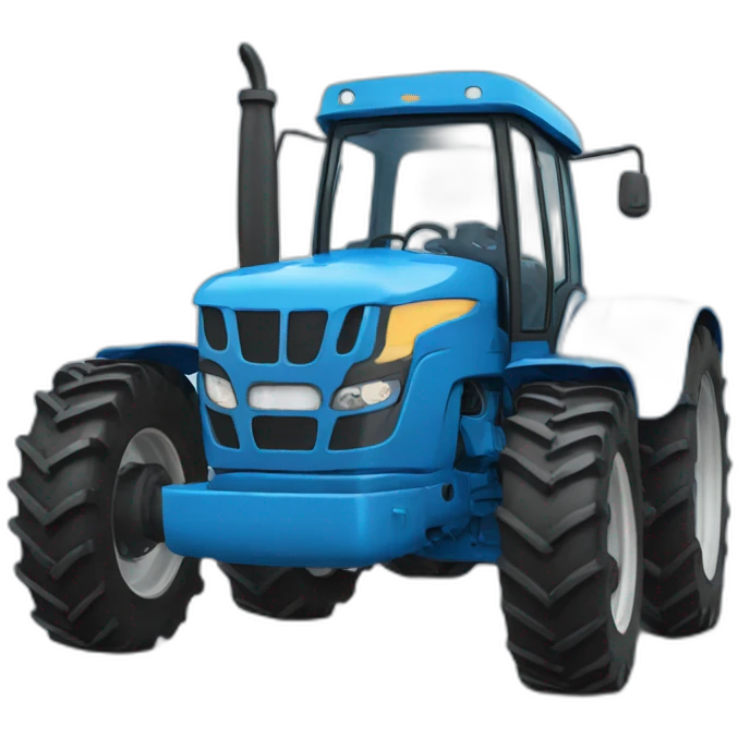 cartoon blue tractor with eyes emoji
