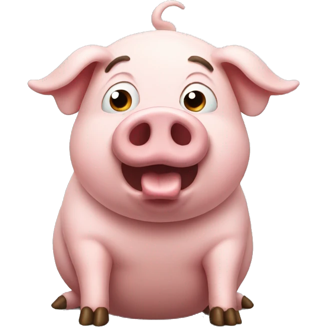 Pig with a poop emoji