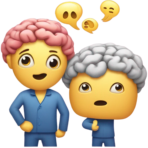 Two brains on the phone to each other best friends  emoji