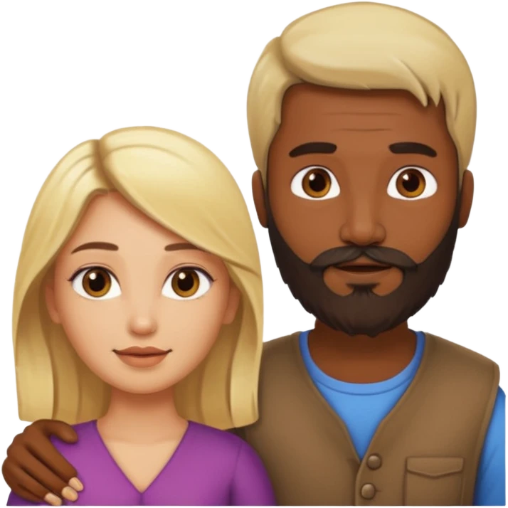 Indian man with beard holding naked blonde woman emoji