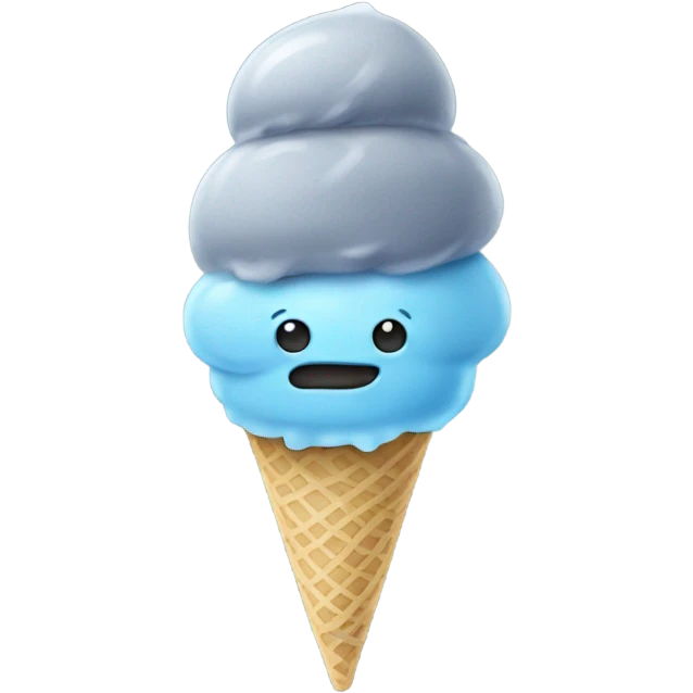 Grey blue ice cream emoji