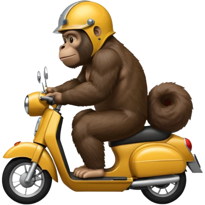 Gorilla riding a moped emoji