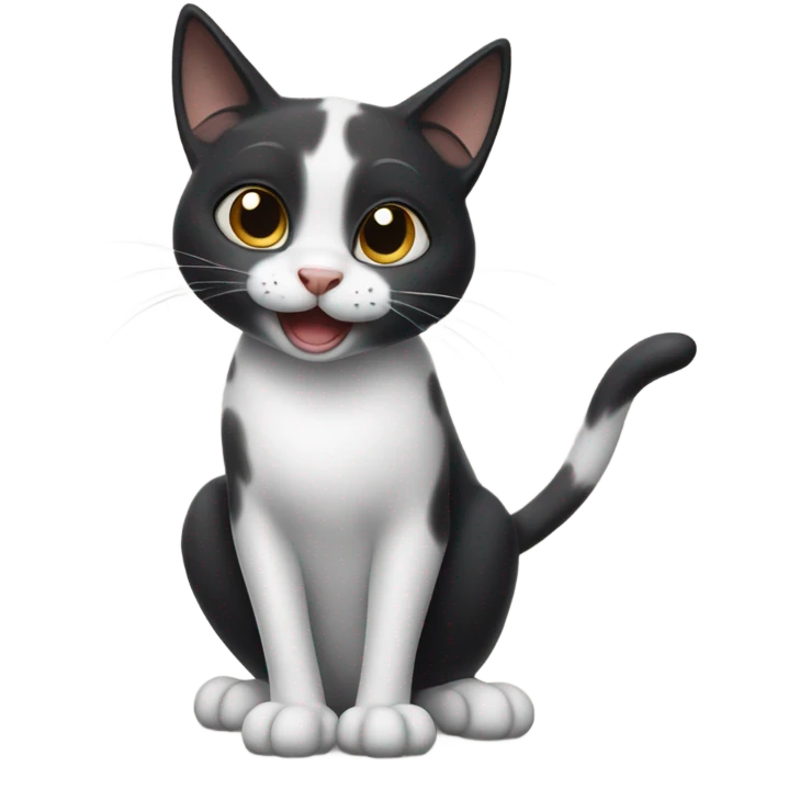 dumb black and white cat emoji