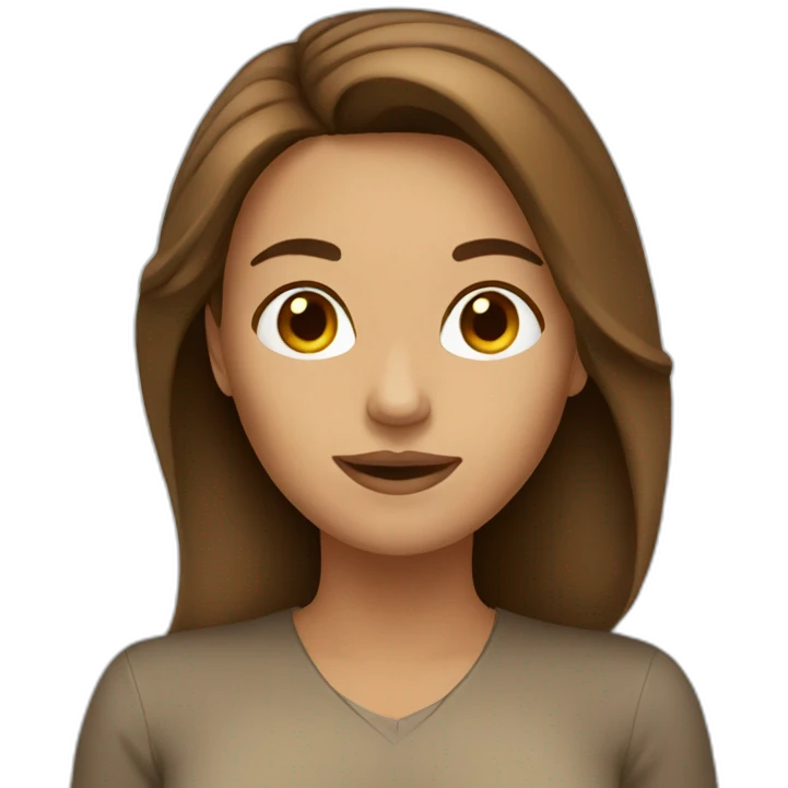 women, brown hair , tan emoji