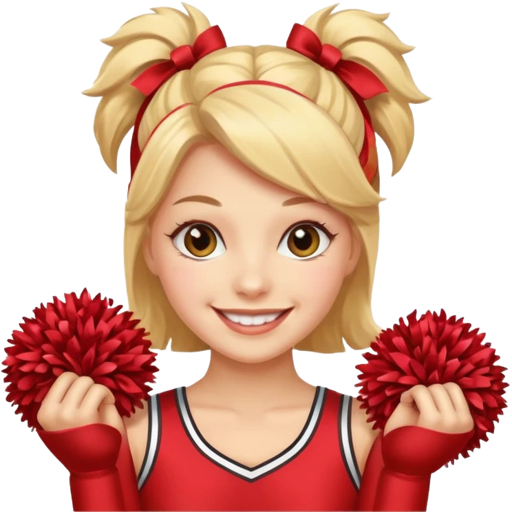 cheerleader with pom pom in front emoji