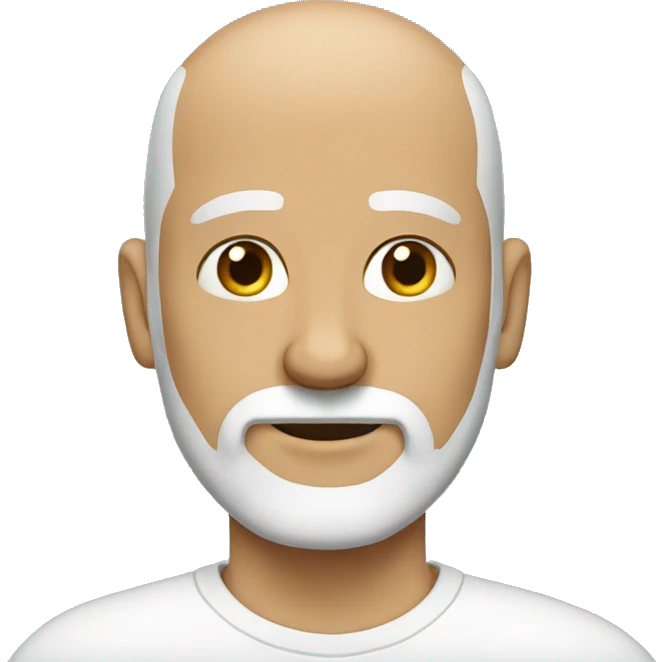 bald middle age man with 3-day beard emoji