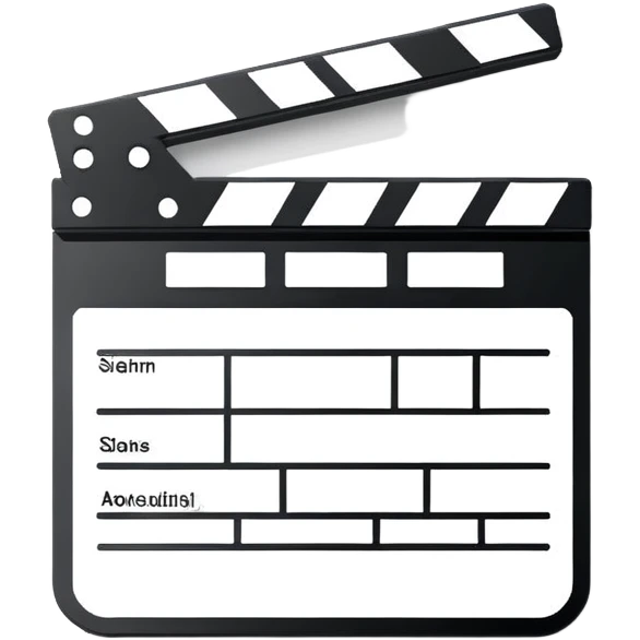 absolute minimalist film slate icon, just geometric shapes, 3-4 lines only emoji