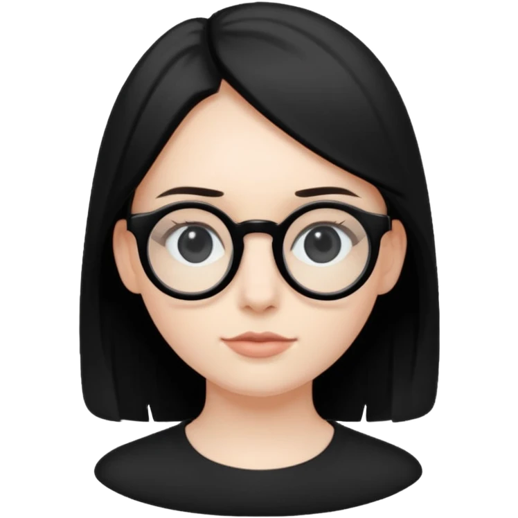 black spectacles with black lenses emoji