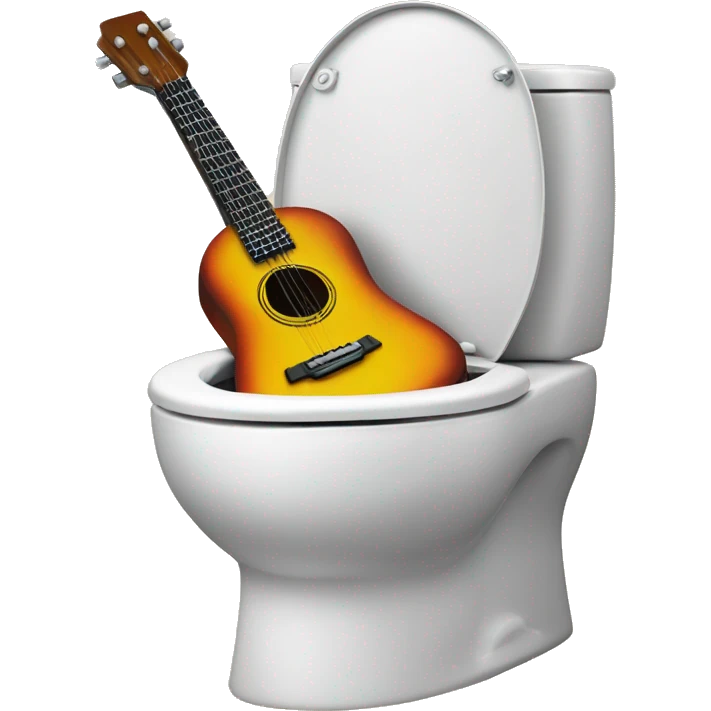 Skibidi toilet playing a guitar emoji