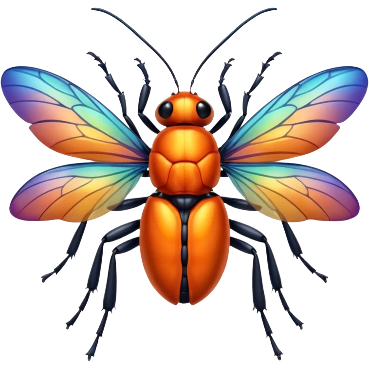 very shiny orange bug with wings  emoji