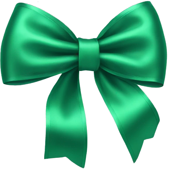 satin green bow emoji