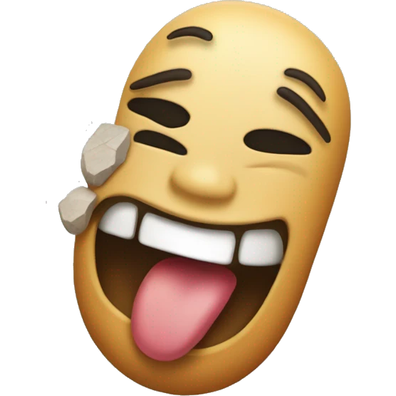 Standard emoji closed eyes with it's tongue out and a little bit to the side, holding a rock hand emoji over the tongue emoji