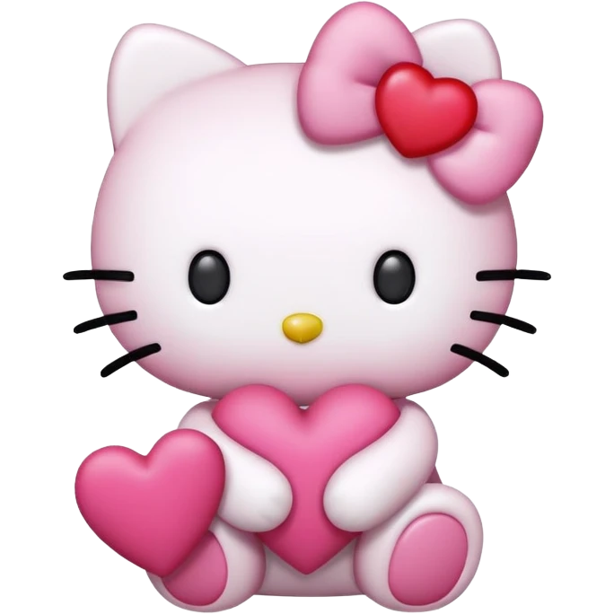 hello kitty with heart emoji