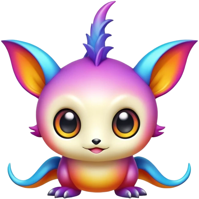 Colorful vibrant chibi Fakémon-creature emoji