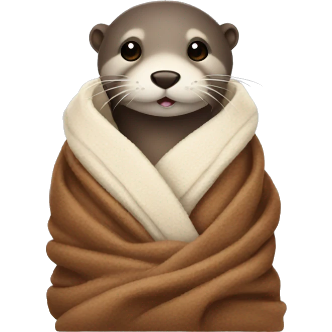 otter cozy in blanket emoji