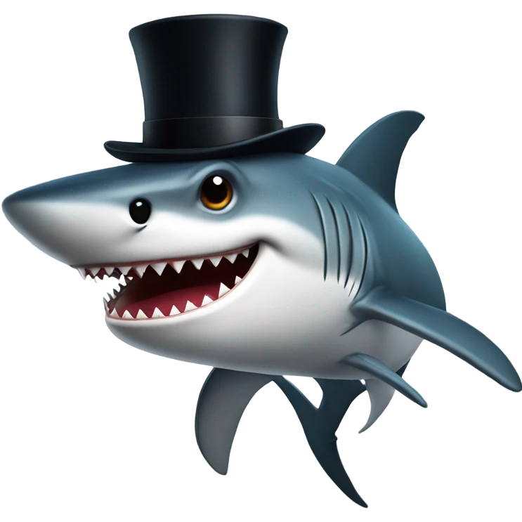shark with tophat emoji