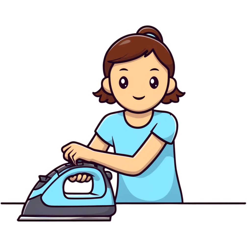 girl lifting a clothes iron emoji