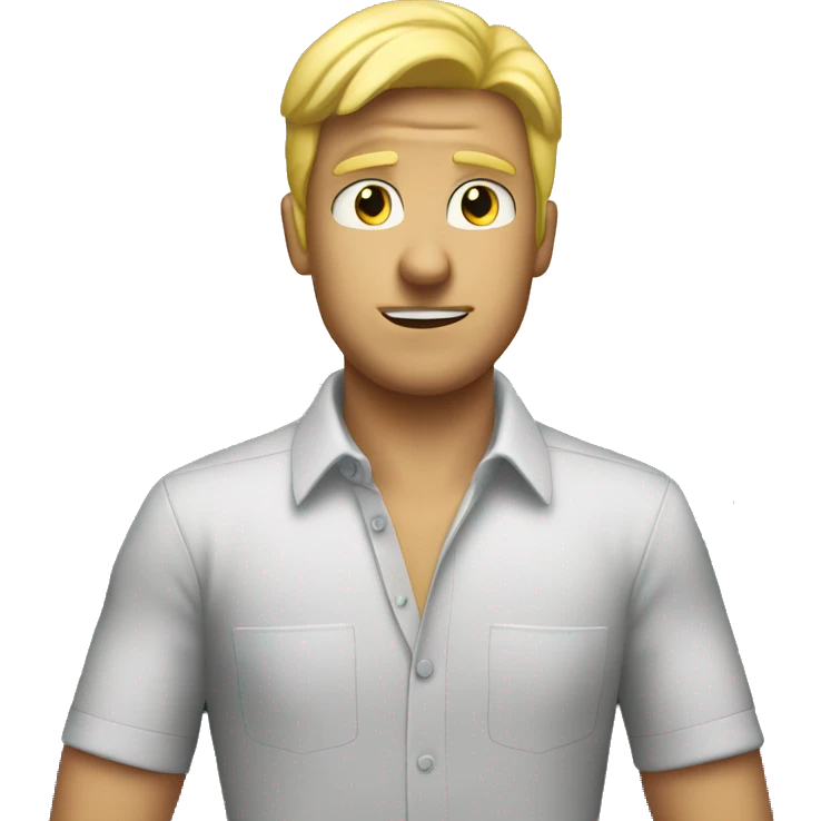 blond air guy stress in front of a plane emoji
