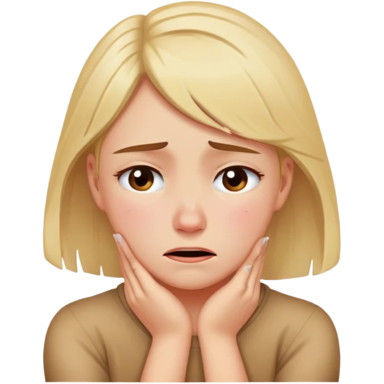 girl crossing arms around neck crying emoji