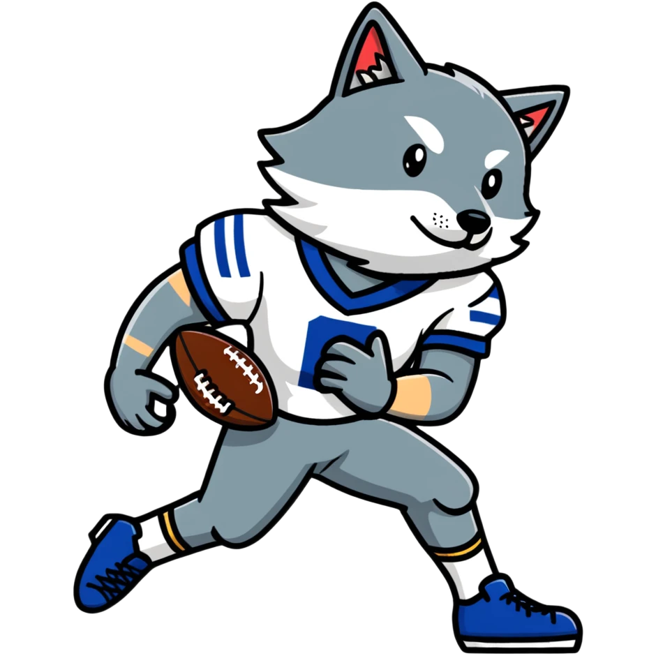 Wolf football player ready to tackle emoji