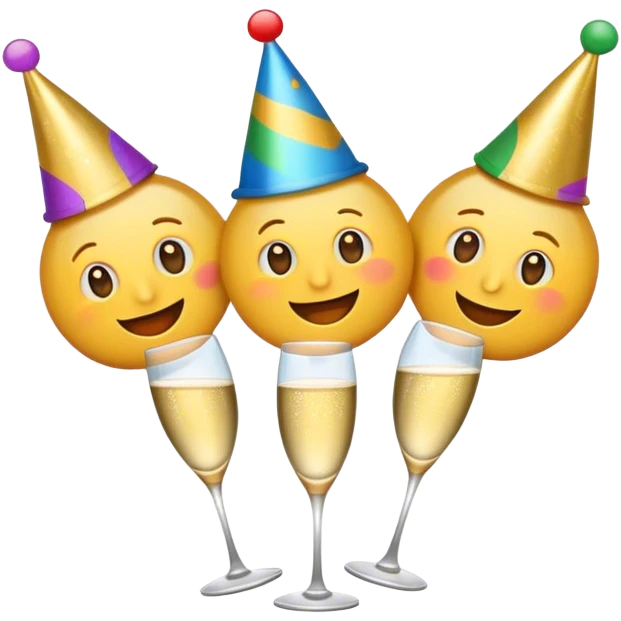 Different emojis celebrating  emoji