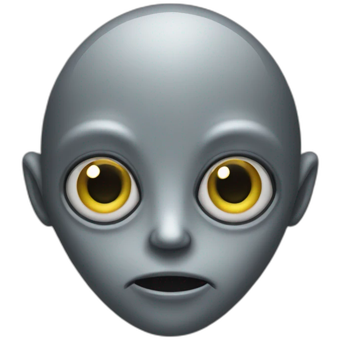 Grey alien black eyes no details emoji