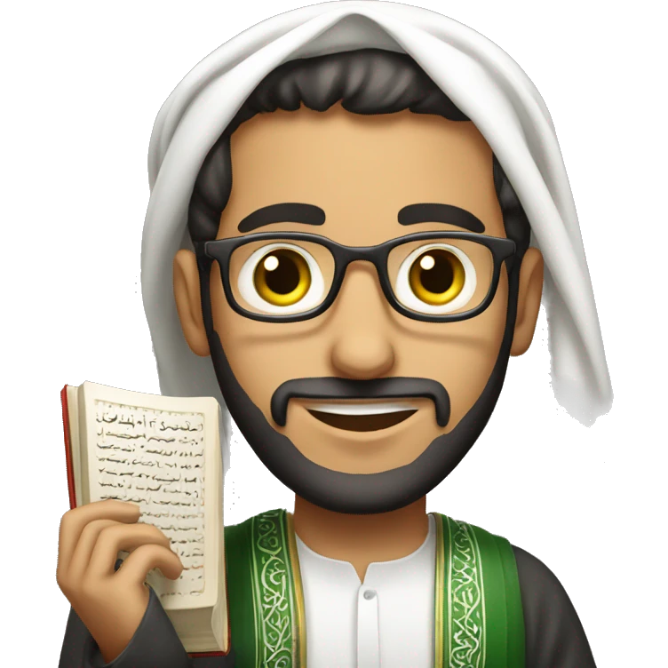 arab guy with quran emoji
