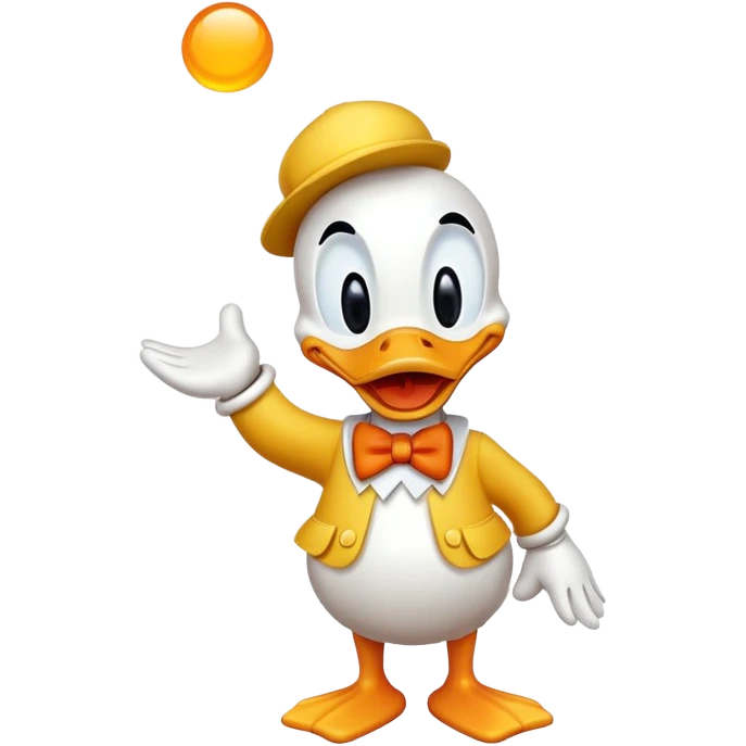 Donald Duck in classic emoji style, new pose emoji