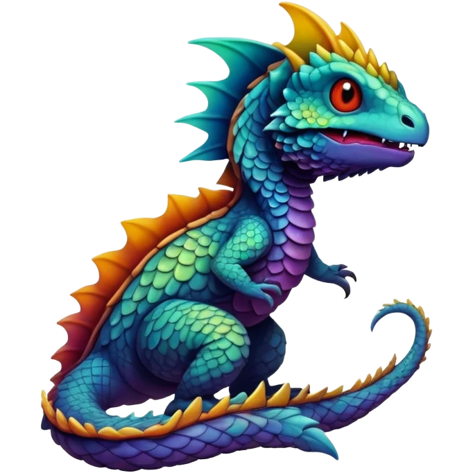 Randomly-colored dark colorful Fakémon-creature emoji