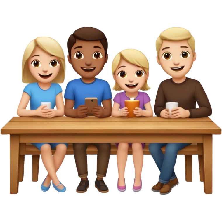 3 people sitting behind a table emoji