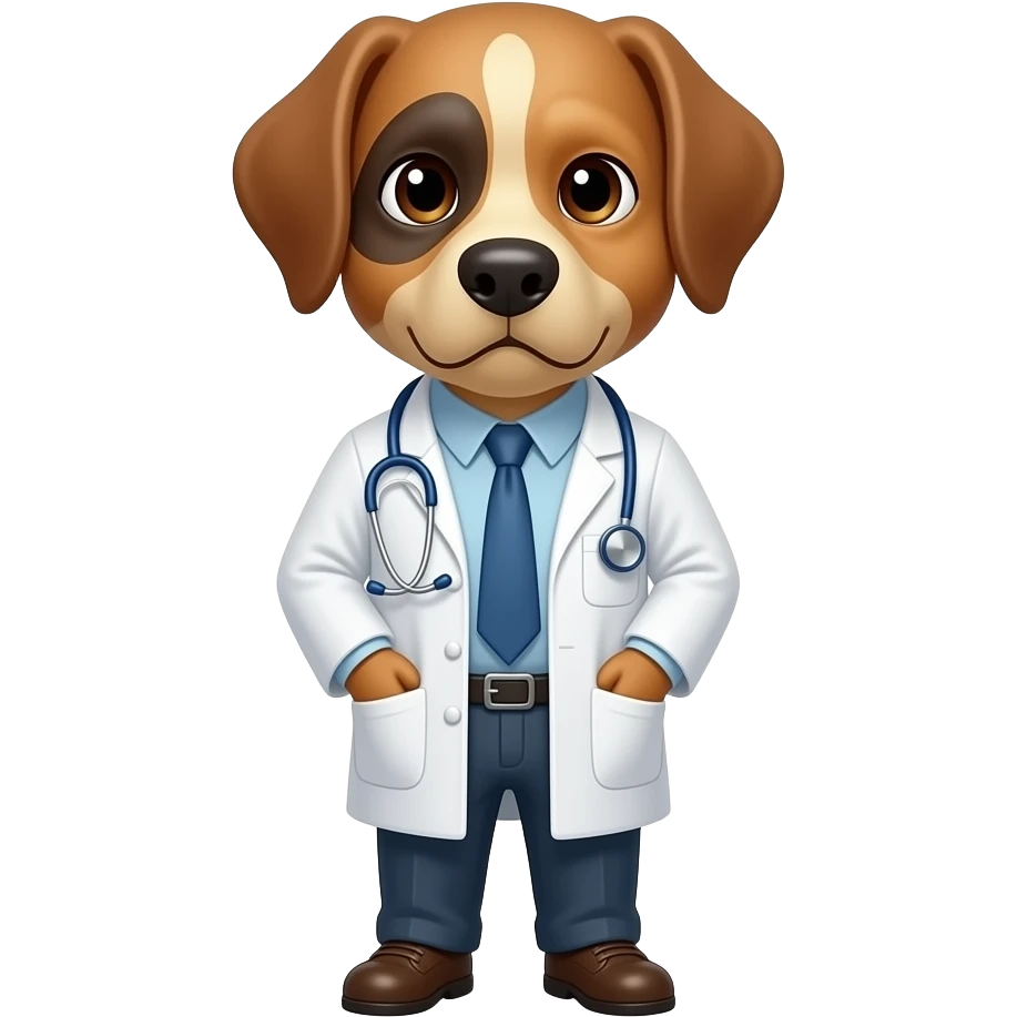 a serious, old dog doctor with an air of authority emoji