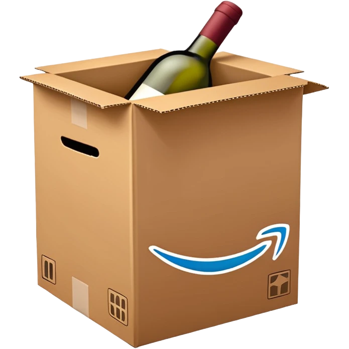 aesthetic Amazon prime box. The box is color wine emoji