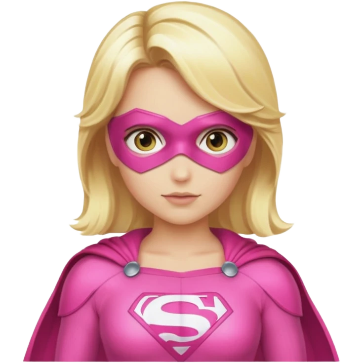 superhero girl with blonde hair and pink outfit emoji
